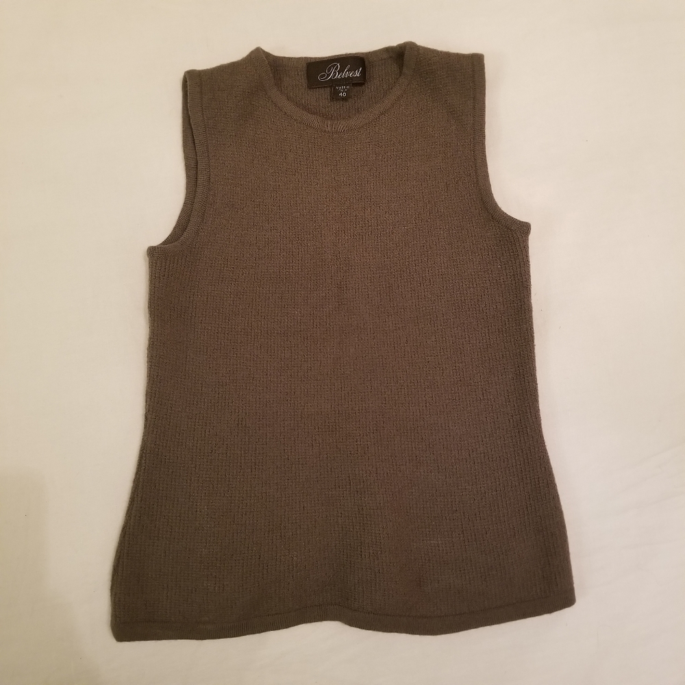 Belvest Dark Taupe Wool Tank